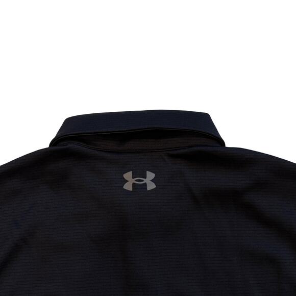 Under Armour Golf Shirt Men Large Black Loose Tech Polo Performance Short Sleeve - Picture 4 of 10